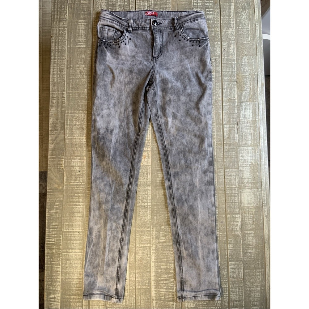 Bongo‎ Girl Y2K Light Wash Gray Jeans Size 16 Vintage (27x27) Skinny Stretch